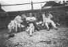 Grandma Wyvill, Percival  Leslie and Elaine at Southend